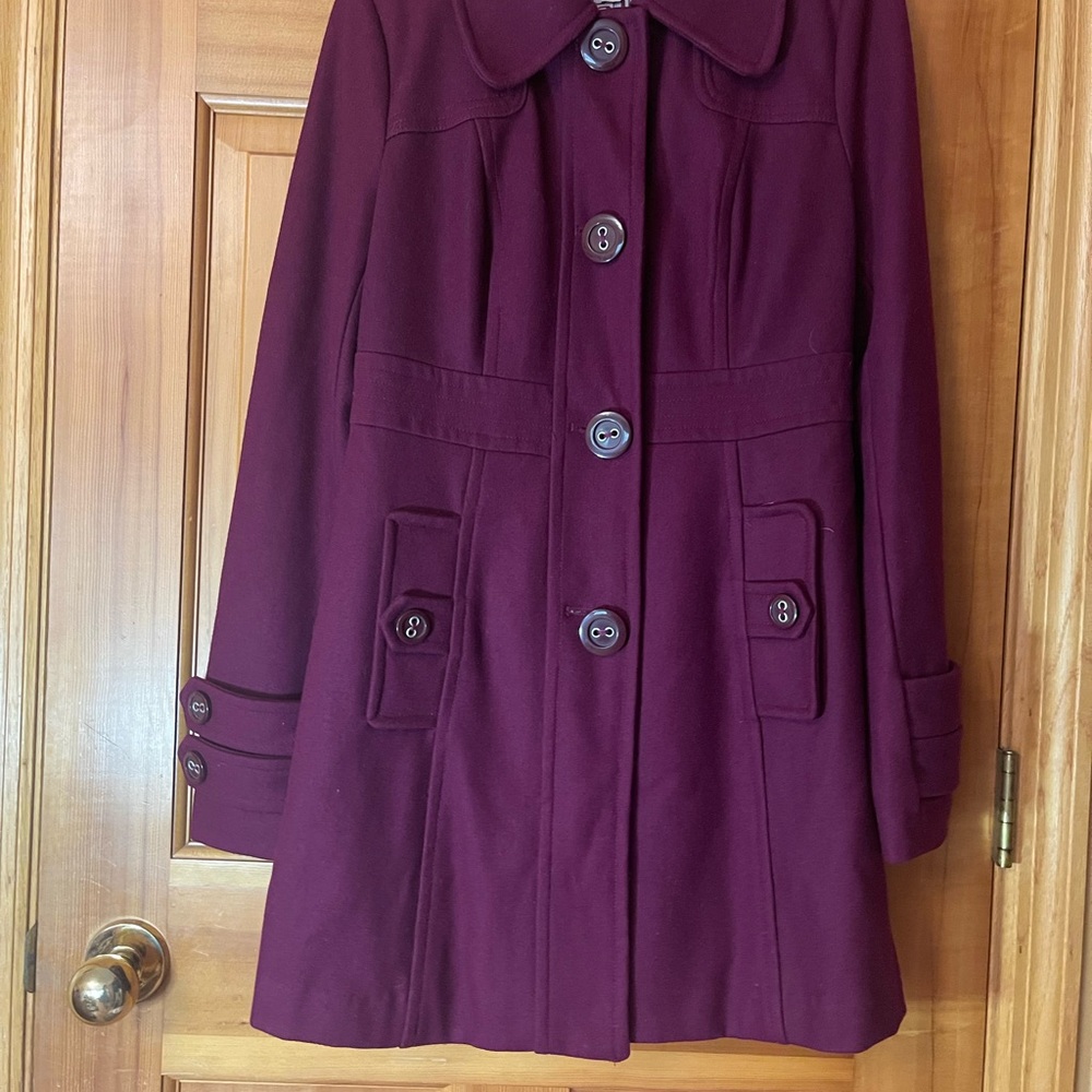 Tulle Deep Burgundy Trench Coat